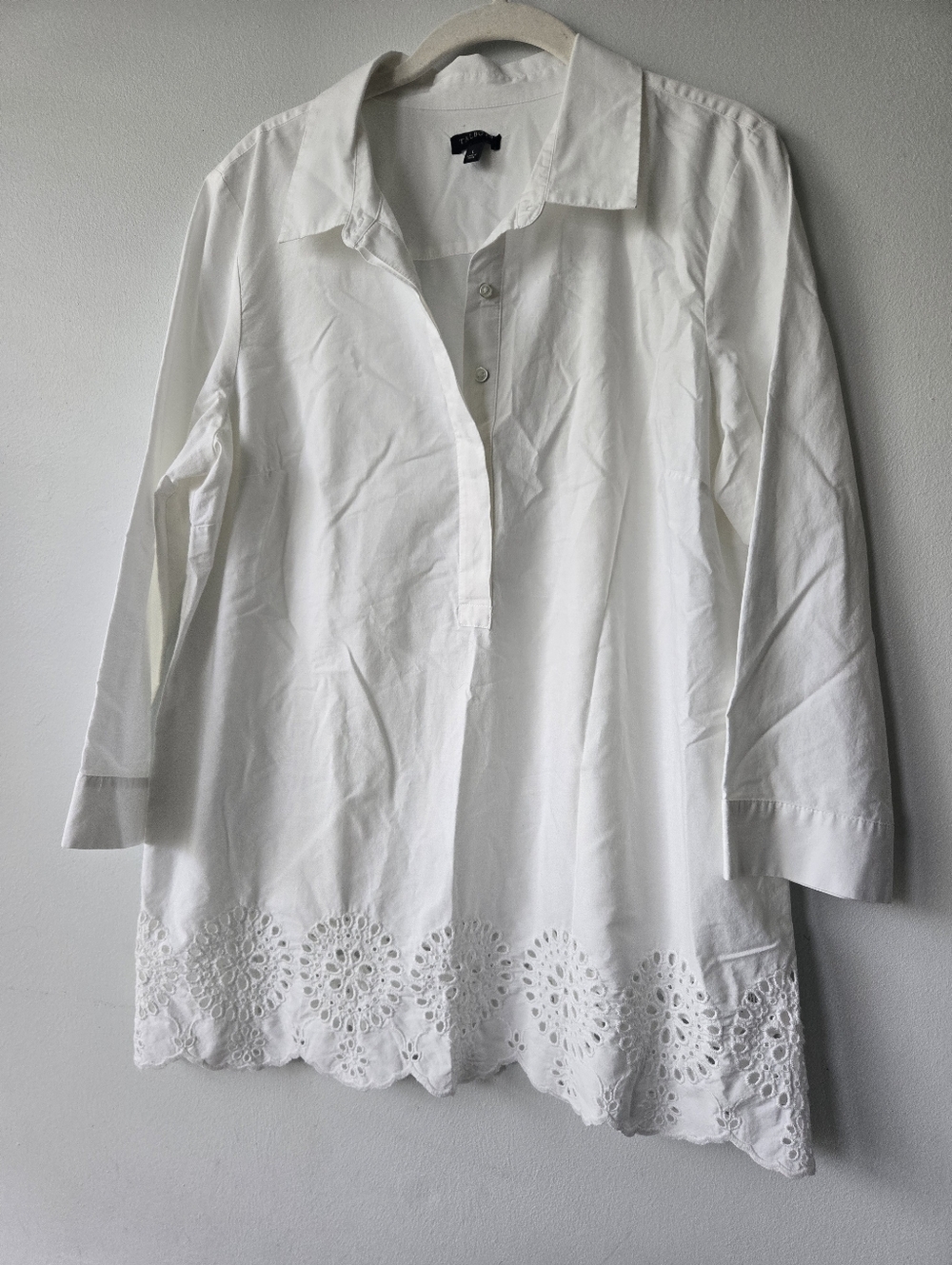 Talbots Embroidered Eyelet Hem Tunic